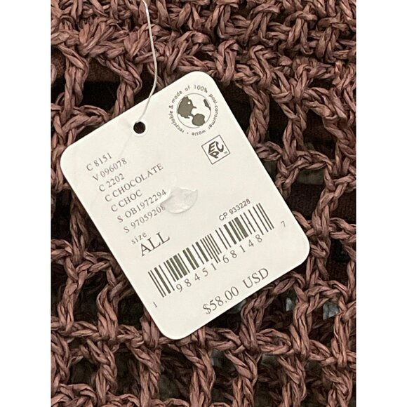 .Free People Chocolate Brown Sand Bound Woven Clutch NWT - Picture 3 of 4